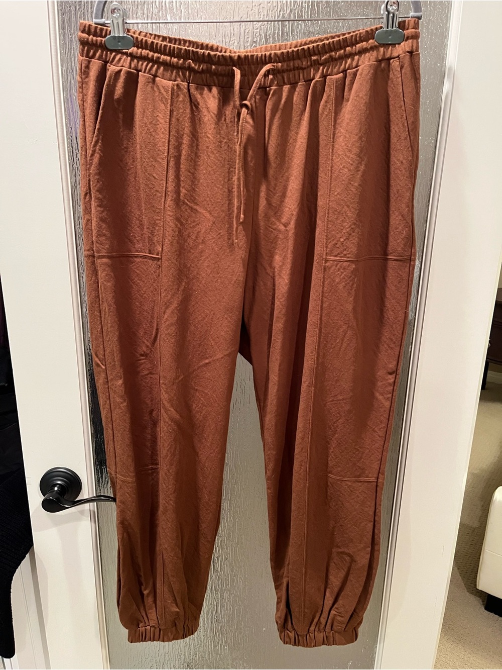 Dark camel Jogger Pants with Elastic Waist